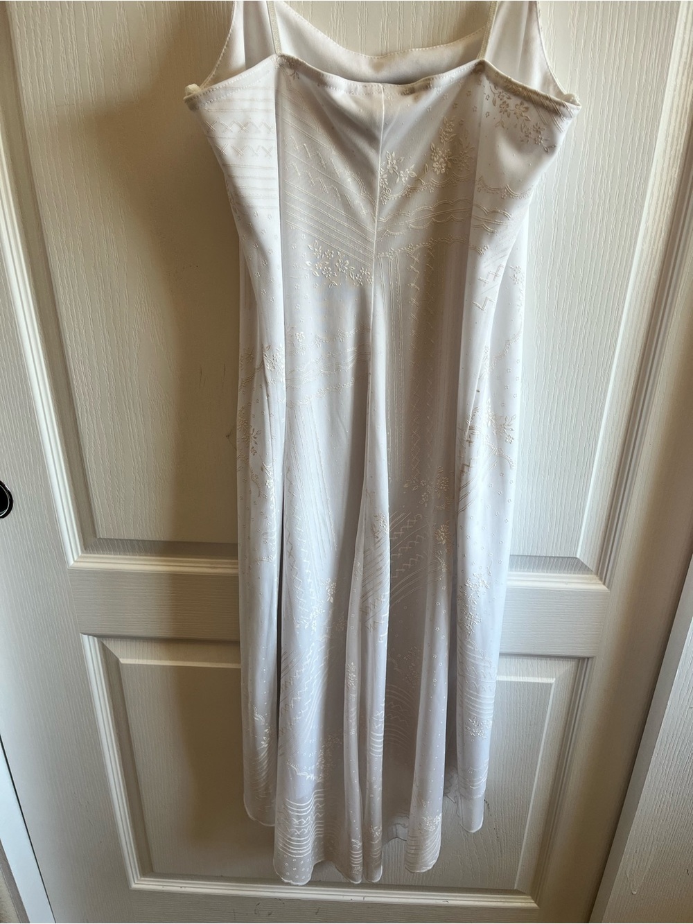 VTG City Triangles White Embroidered Slip Dress High Low Midi Y2K 90s Large - Picture 9 of 12